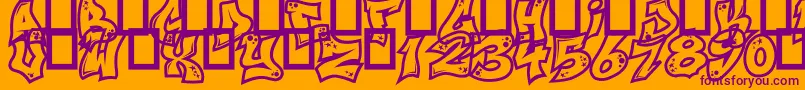 Шрифт NextCustom – фиолетовые шрифты на оранжевом фоне