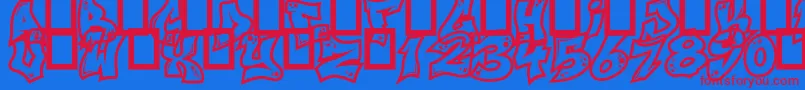 フォントNextCustom – 赤い文字の青い背景