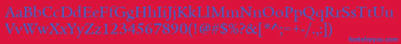 ItcLegacySerifLtBook Font – Blue Fonts on Red Background