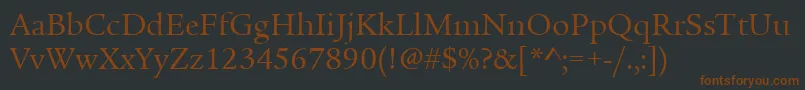 Шрифт ItcLegacySerifLtBook – коричневые шрифты на чёрном фоне