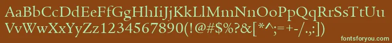 Шрифт ItcLegacySerifLtBook – зелёные шрифты на коричневом фоне