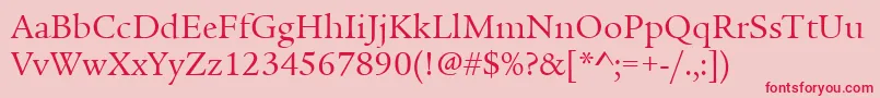 ItcLegacySerifLtBook Font – Red Fonts on Pink Background