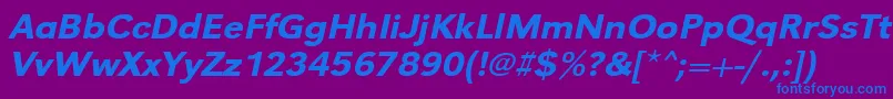 UrwgrotesktmedwidOblique Font – Blue Fonts on Purple Background