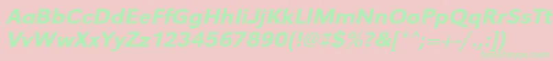 UrwgrotesktmedwidOblique Font – Green Fonts on Pink Background