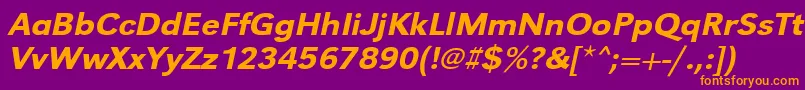 UrwgrotesktmedwidOblique Font – Orange Fonts on Purple Background