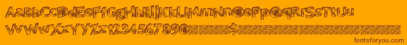 Vegasneon-fontti – ruskeat fontit oranssilla taustalla