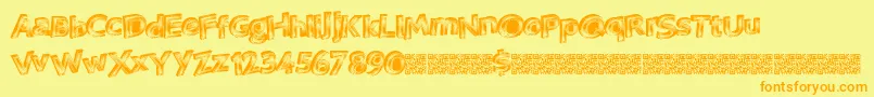 Czcionka Vegasneon – pomarańczowe czcionki na żółtym tle