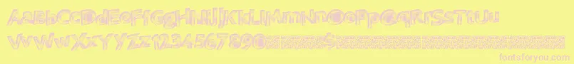 Vegasneon-fontti – vaaleanpunaiset fontit keltaisella taustalla