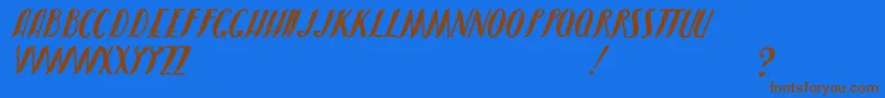 JmhShadow Font – Brown Fonts on Blue Background