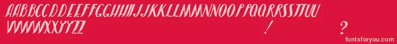 JmhShadow Font – Pink Fonts on Red Background