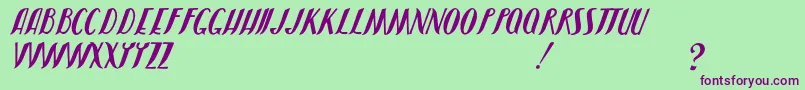 JmhShadow Font – Purple Fonts on Green Background
