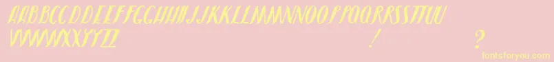 JmhShadow Font – Yellow Fonts on Pink Background