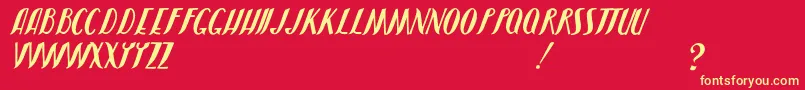 JmhShadow Font – Yellow Fonts on Red Background