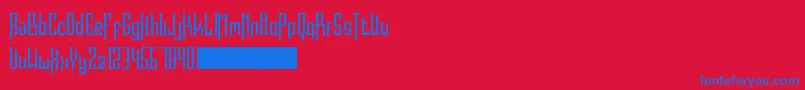 Burdeles Font – Blue Fonts on Red Background