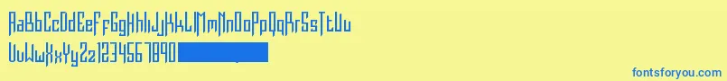 Burdeles Font – Blue Fonts on Yellow Background