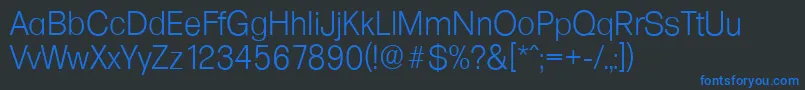 FormulaserialLightRegular Font – Blue Fonts on Black Background