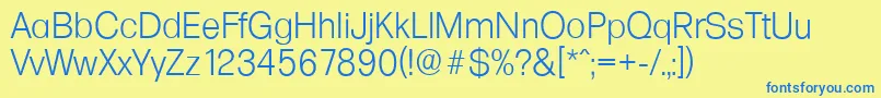 FormulaserialLightRegular Font – Blue Fonts on Yellow Background