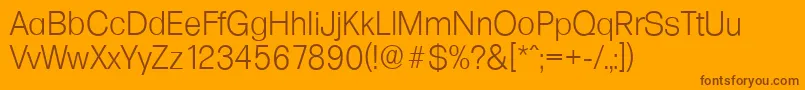 FormulaserialLightRegular Font – Brown Fonts on Orange Background