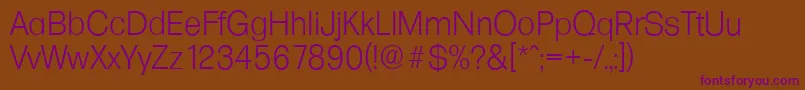 FormulaserialLightRegular Font – Purple Fonts on Brown Background