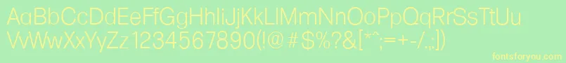 FormulaserialLightRegular Font – Yellow Fonts on Green Background