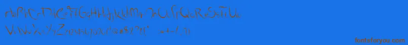 SmudgedAlphabet-Schriftart – Braune Schriften auf blauem Hintergrund