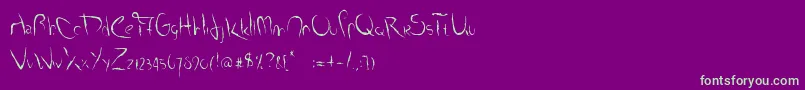 SmudgedAlphabet Font – Green Fonts on Purple Background