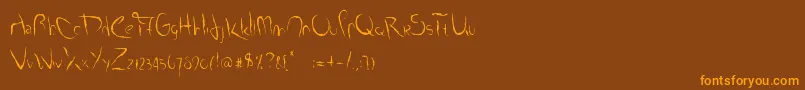 SmudgedAlphabet-Schriftart – Orangefarbene Schriften auf braunem Hintergrund