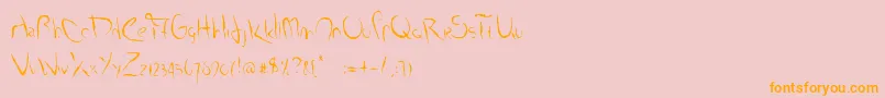 フォントSmudgedAlphabet – オレンジの文字がピンクの背景にあります。