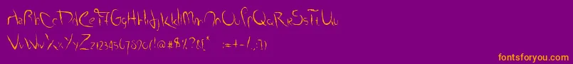 SmudgedAlphabet Font – Orange Fonts on Purple Background