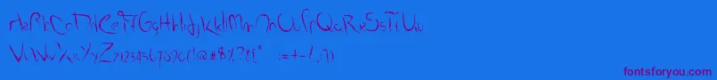 SmudgedAlphabet Font – Purple Fonts on Blue Background