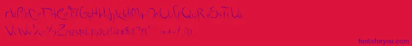 SmudgedAlphabet-Schriftart – Violette Schriften auf rotem Hintergrund