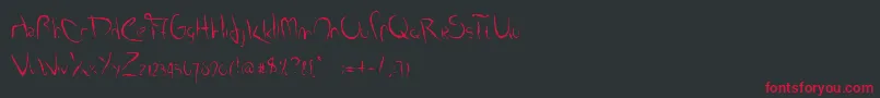 フォントSmudgedAlphabet – 黒い背景に赤い文字