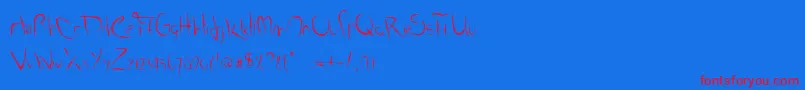 SmudgedAlphabet Font – Red Fonts on Blue Background