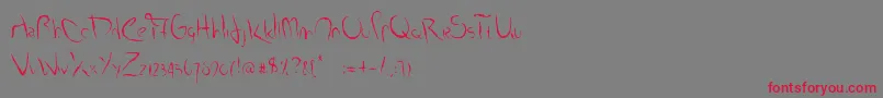 SmudgedAlphabet Font – Red Fonts on Gray Background