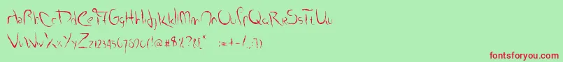 SmudgedAlphabet Font – Red Fonts on Green Background