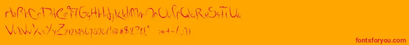 SmudgedAlphabet-Schriftart – Rote Schriften auf orangefarbenem Hintergrund