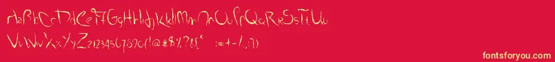 SmudgedAlphabet Font – Yellow Fonts on Red Background