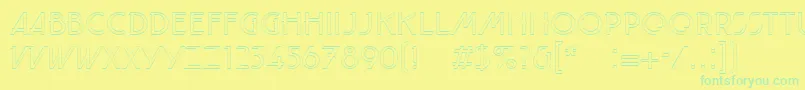 TautLtOutline Font – Green Fonts on Yellow Background