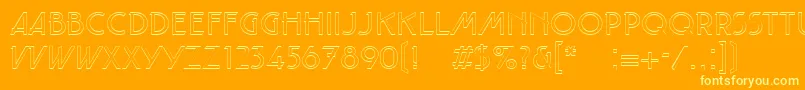 TautLtOutline Font – Yellow Fonts on Orange Background