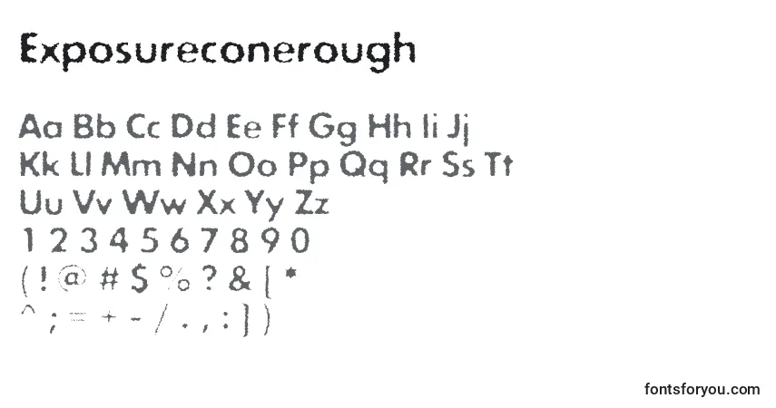 Schriftart Exposureconerough – Alphabet, Zahlen, spezielle Symbole