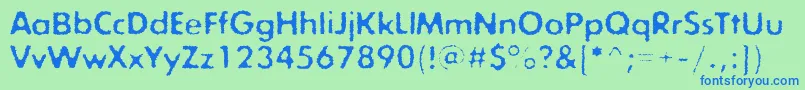 Exposureconerough Font – Blue Fonts on Green Background