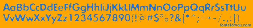 Exposureconerough Font – Blue Fonts on Orange Background