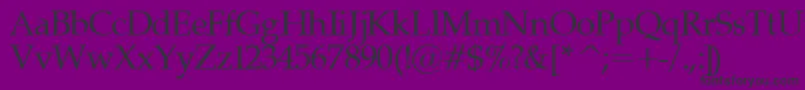 Palatinor-Schriftart – Schwarze Schriften auf violettem Hintergrund