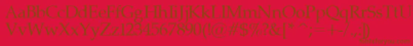Palatinor Font – Brown Fonts on Red Background