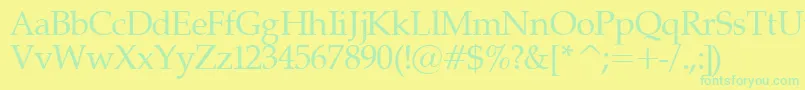 Palatinor Font – Green Fonts on Yellow Background
