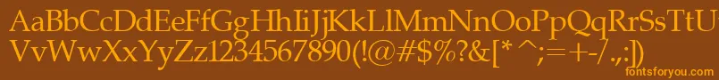 Palatinor Font – Orange Fonts on Brown Background