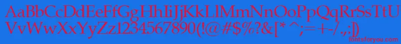 Palatinor Font – Red Fonts on Blue Background