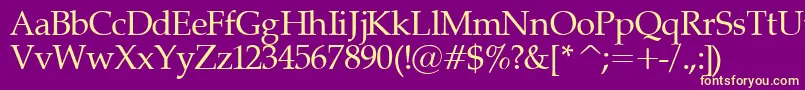 Palatinor-Schriftart – Gelbe Schriften auf violettem Hintergrund