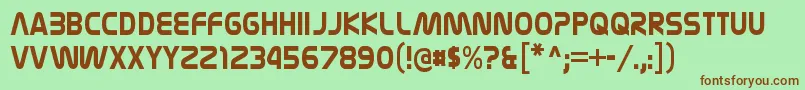 NasalizationcdBold Font – Brown Fonts on Green Background