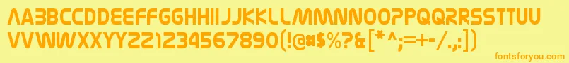 NasalizationcdBold Font – Orange Fonts on Yellow Background